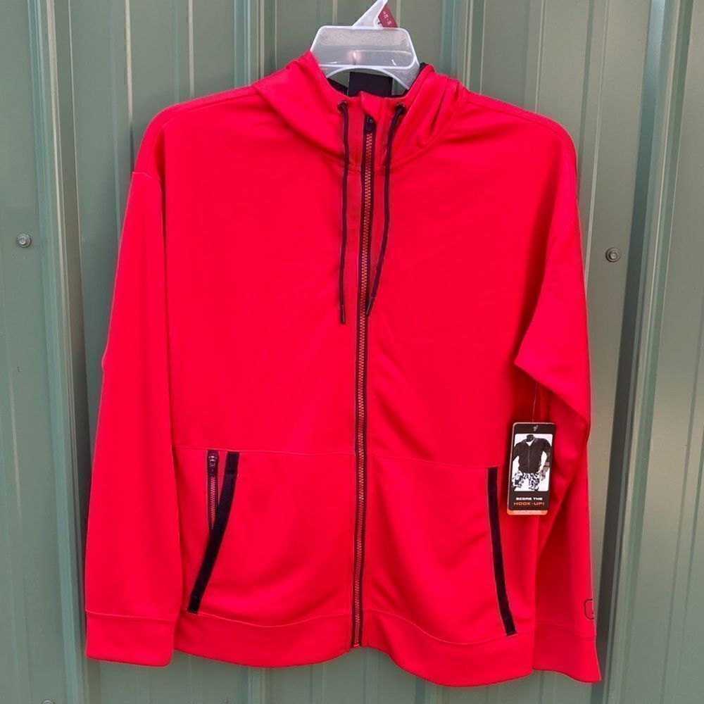 Mens Active Athletic Full Zip Hoodie Shirt Top Size S